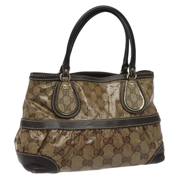 GUCCI GG Crystal Tote Bag Brown 223964 Auth KD062 - Picture 1 of 16